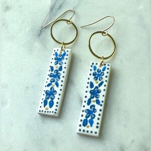 Polymer Clay Hand Painted Dangle Earrings